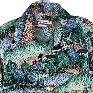 Vintage Landmark Long Sleeve Shirt Disco 70’s Large Polyester Nature Scene M 15
